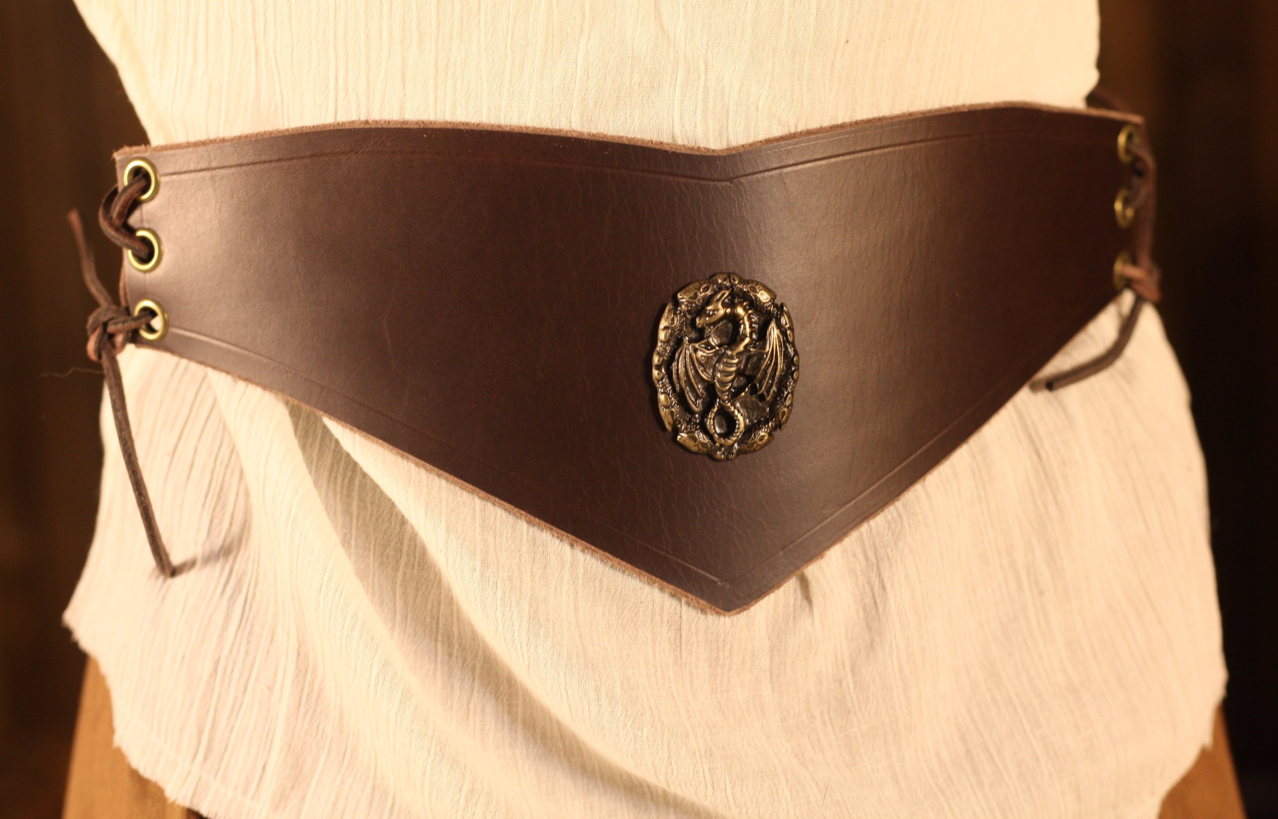 The medieval belt in black or brown leather