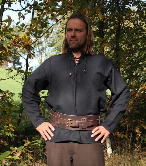 Medieval shirt men - Medieval shirts in black made of cotton