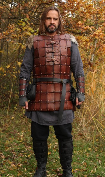 Leather Coat of Plates order online with larp-fashion.co.uk