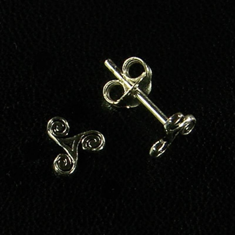Boucles D'Oreilles Enfant Triskel Celte Argent 925 - Puces Tige Poussette