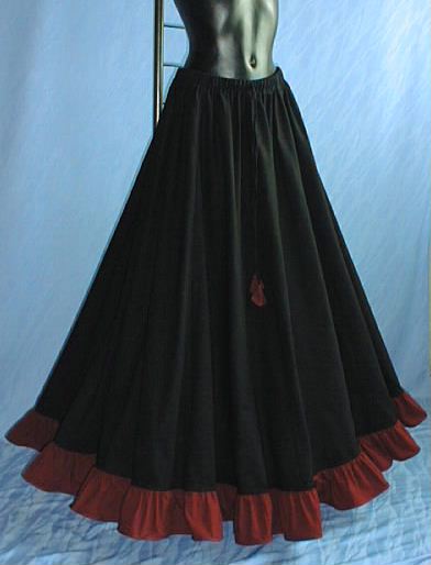 Jupes médiévales pour femmes en noir en coton - votre boutique de vente par correspondance de jupes médiévales