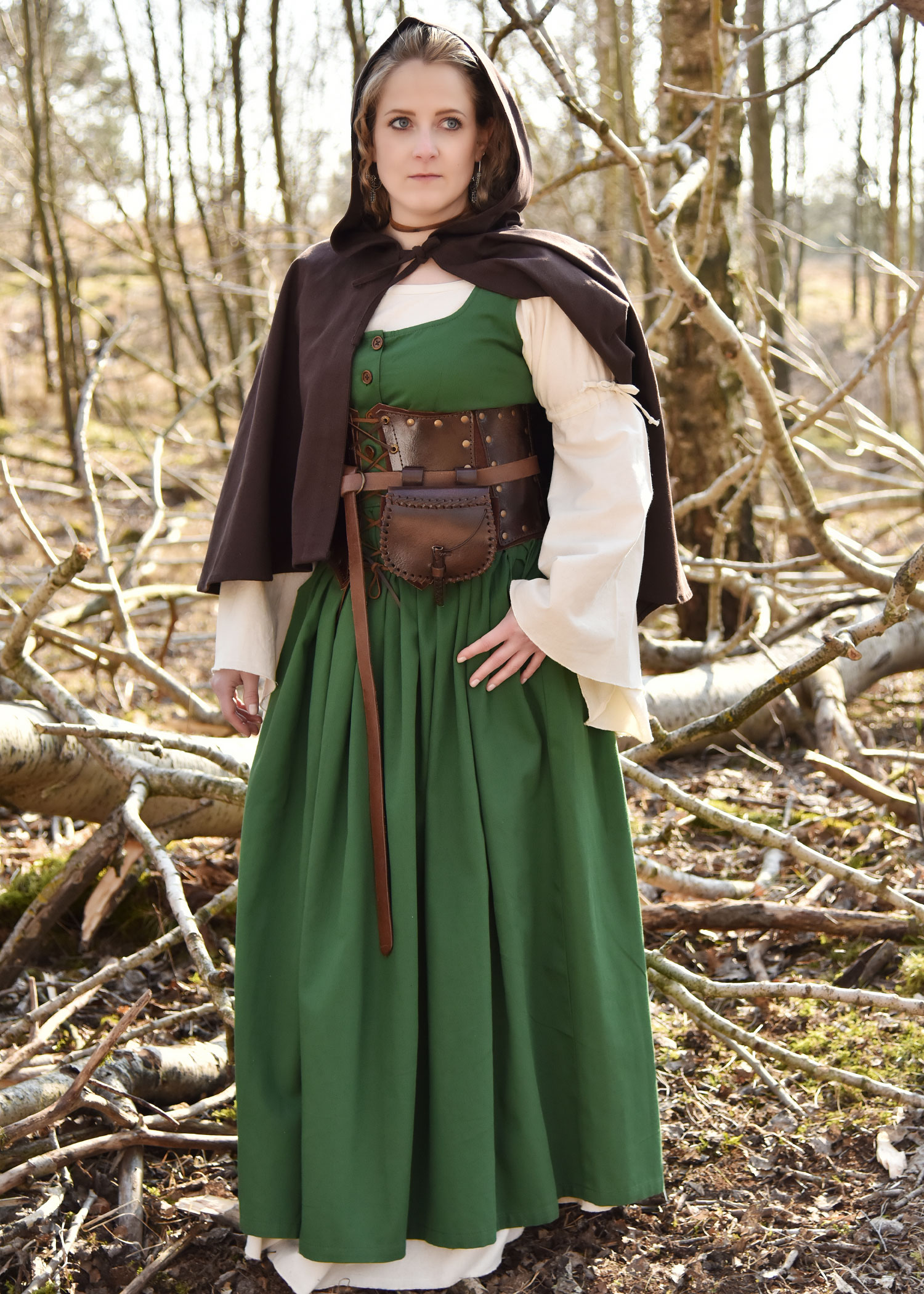 Sleeveless Medieval Dress, Overdress Lene, green order online with  larp-fashion.co.uk