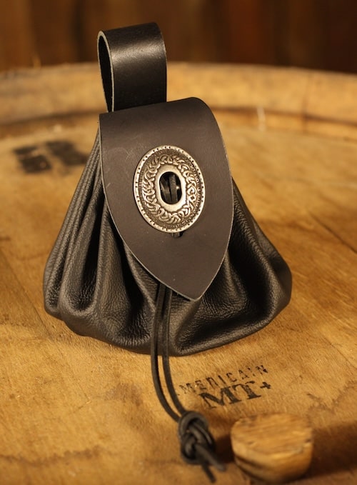 Money cat in brown or black - medieval bags from our mail-order shop