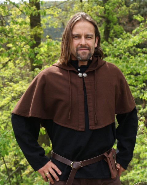 Medieval Hooded Cowl With Button Collar Order Online With Larp-fashion 