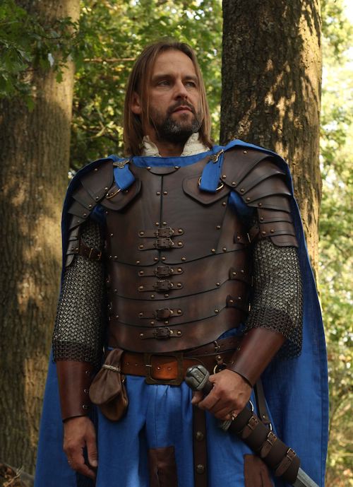 A LARP leather armor for medieval or fantasy