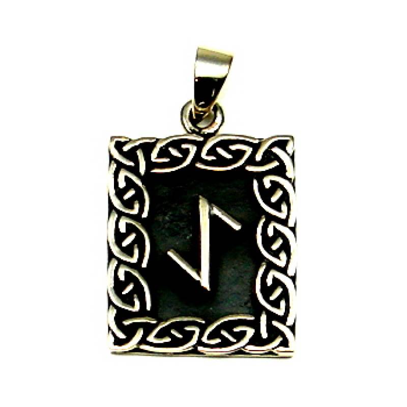 Bronze pendant Eihwaz - order runic jewelry or Viking jewelry online