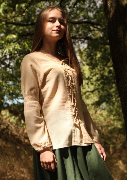Authentic Medieval Blouse with Lace order online with larp-fashion.co.uk