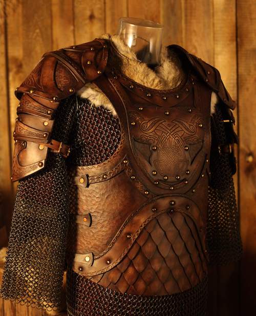 Order leather armor breastplate in black or brown online