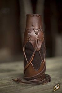 Flaschenhalter aus Leder, Flaschenhalter aus Leder, braun