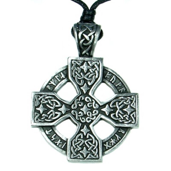 Pendentif Rune En étain Avec Cordon Noir - Bijou Runique, Neuf Sans Emballage, Couleur Grise