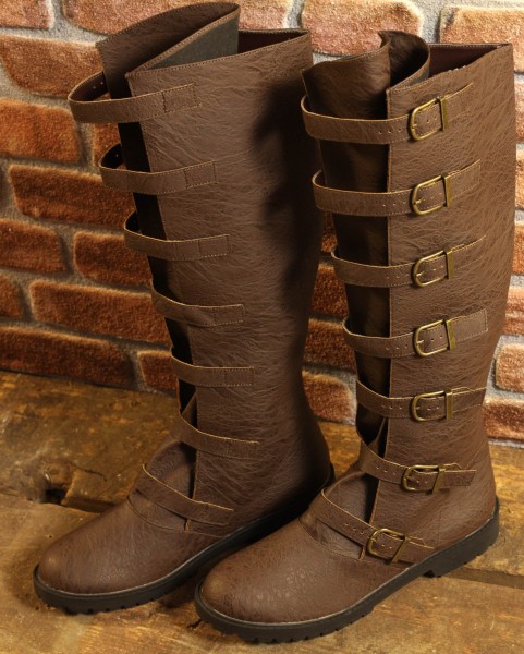 Bottes Médiévales Unisexes - Style Renaissance - Cuir Synthétique - Pour Cosplay, Halloween, Fête Costumée
