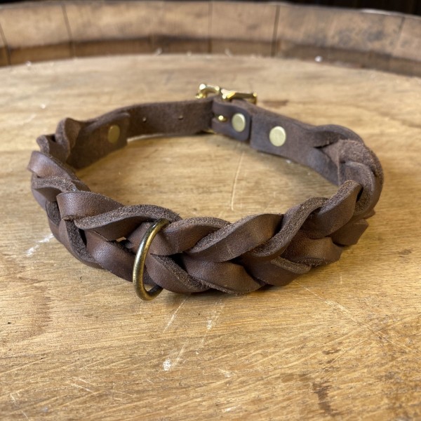 Braided Dog Leather Collar order online with larpfashion.co.uk