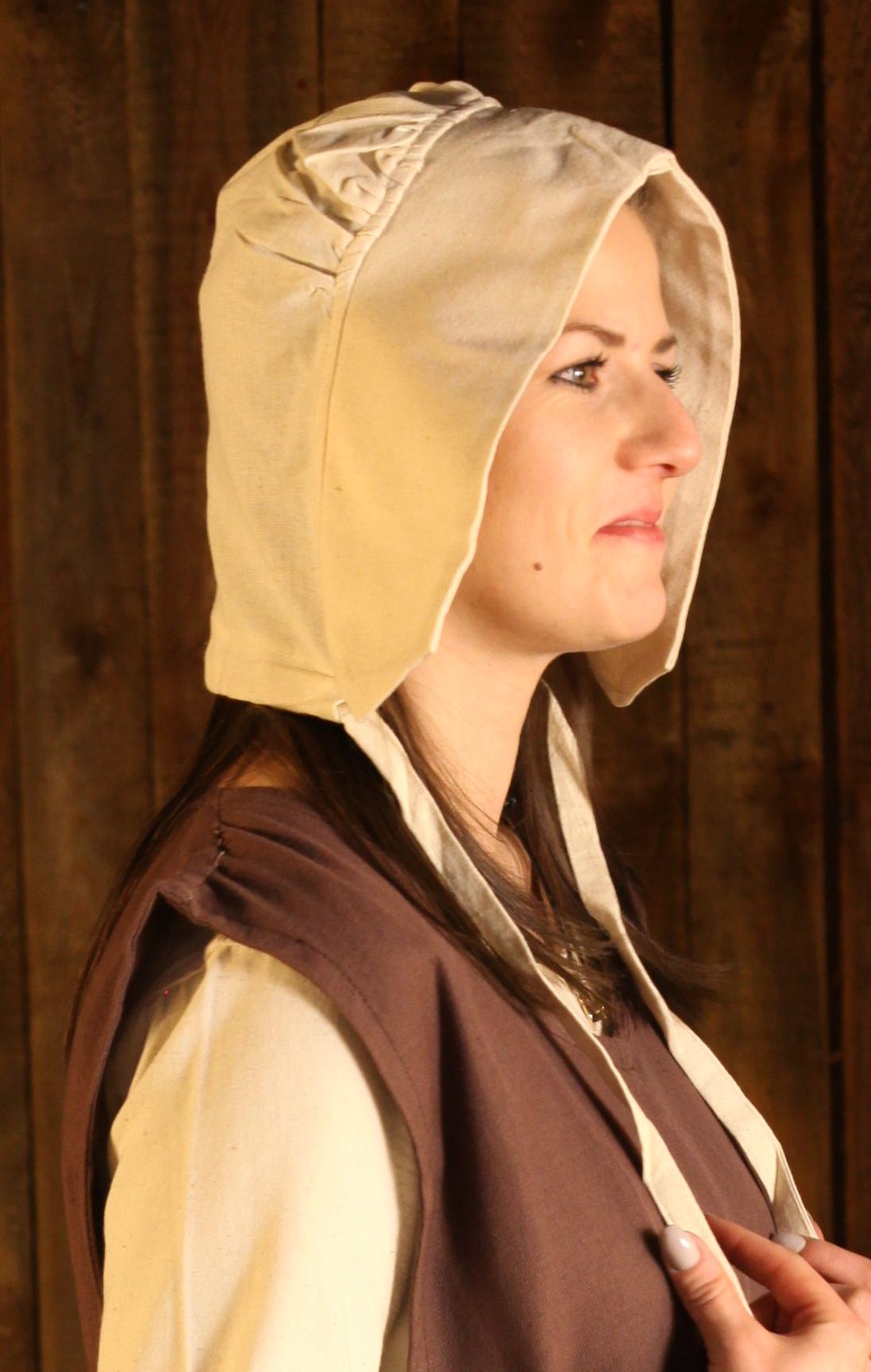 Bundhaube für Damen - Kopfbedeckung Mittelalter