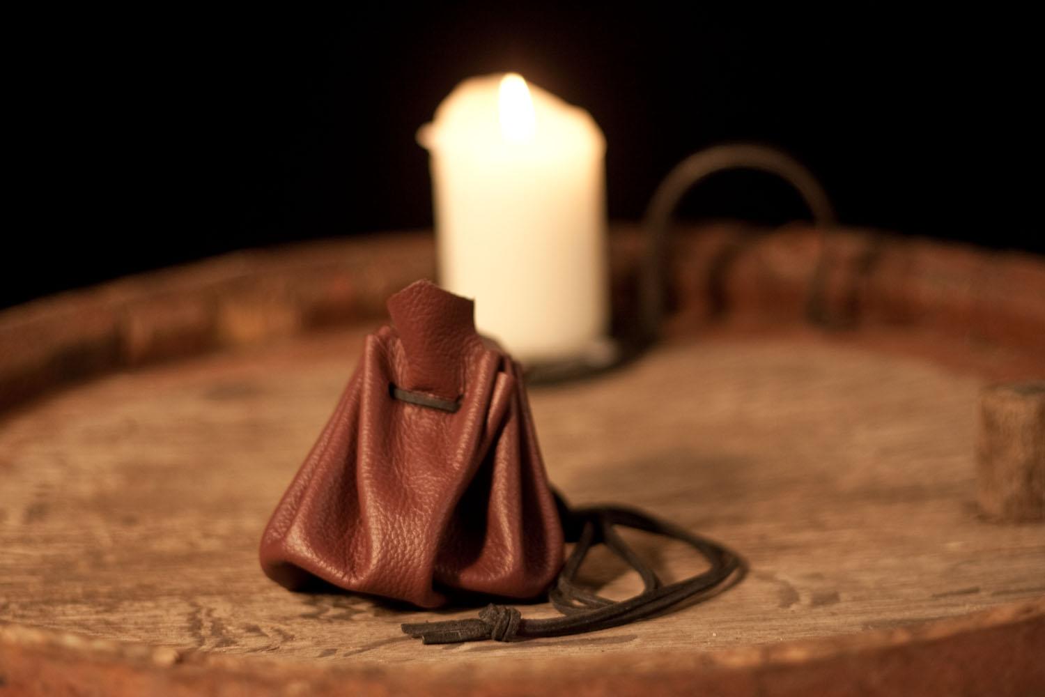 Authentic Medieval Leather Money Pouch order online with larp