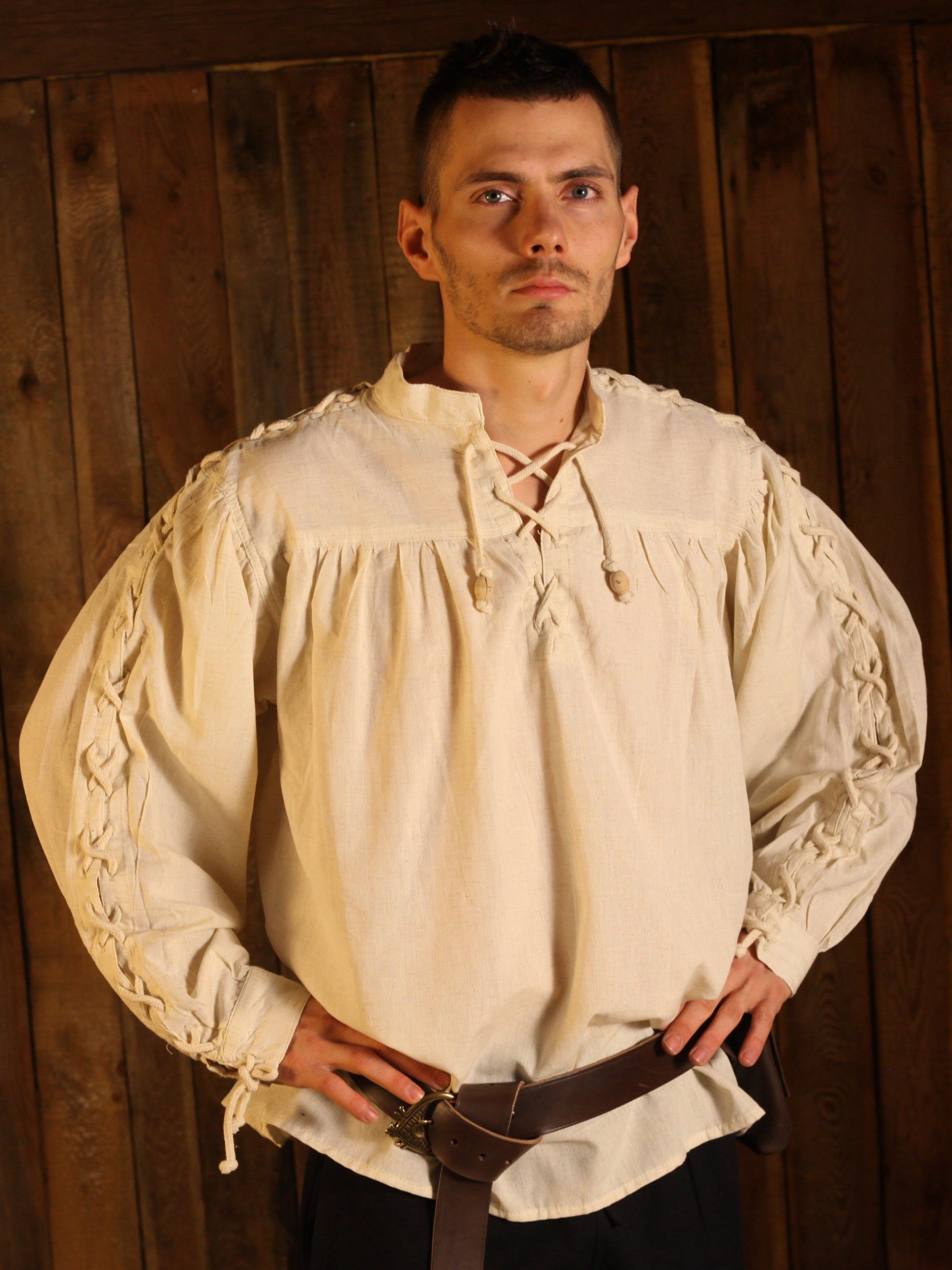 Mittelalter Hemden oder Mittelalter Schnürhemd aus Baumwolle für jeden Anlass