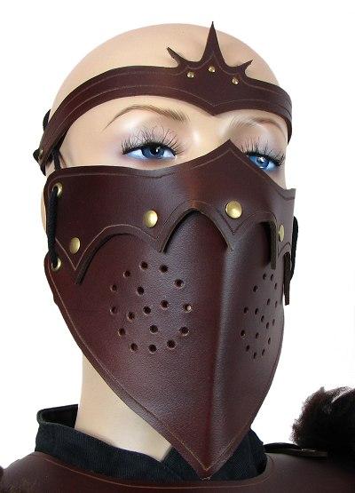 Mask-it Leder Halbmaske 20,3 Cm – Irisierendes Kupfer Mit Schwarzen Bändern
