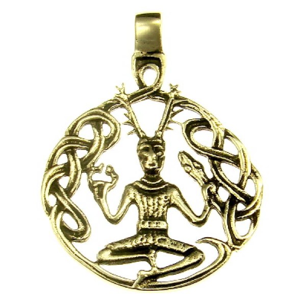 Pendentif Argent 925 Cernunnos - Amulette Celtique Dieu Des Forêts - Talisman 3,2 Cm