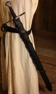 Lederschwertscheide für Lederschwertscheide für Langschwert 102cm, schwarz