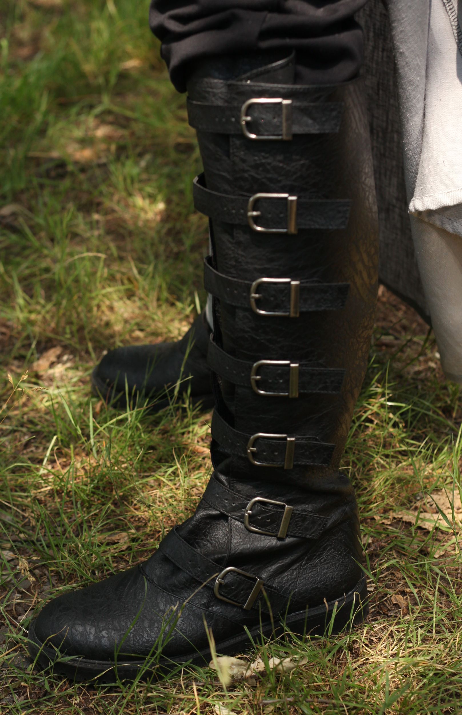 black medieval boots